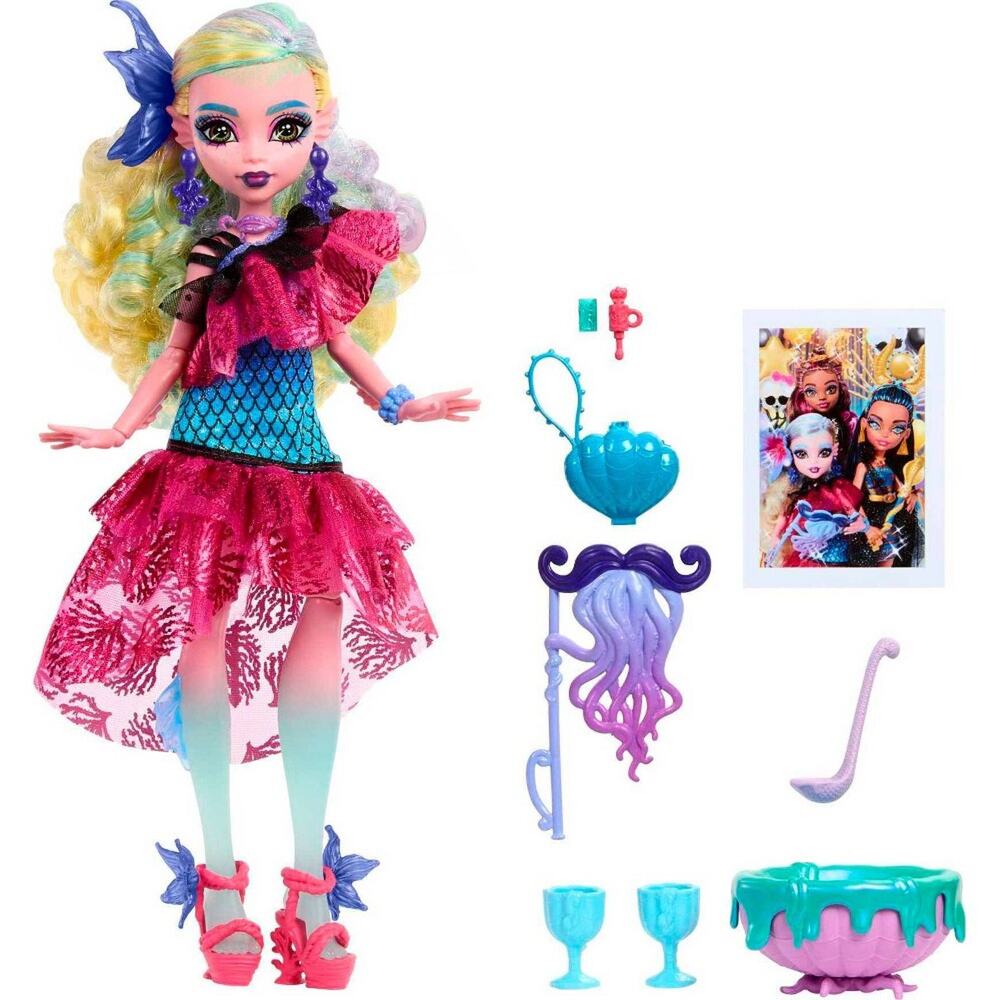 Monster High Lagoona Blue Doll in Monster Ball Party Dress with Accessories NWT